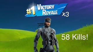 58 Kills 3 Wins Back to Back  Fortnite [upl. by Aneerak]