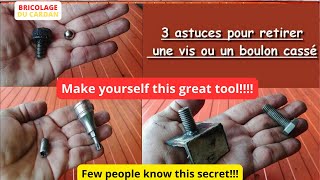 3 astuces pour retirer une vis ou un boulon cassé [upl. by Nyllij]