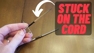 Fix Interchangeable Knitting Needle Tip Stuck On Cord  Knitting House Square [upl. by Tubb]