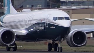 The 1st Boeing 737 Max Making A Test Flight Landing  KBFI Boeing Field [upl. by Imot329]