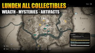 Lunden All Collectibles  Assassins Creed Valhalla Wealth Mysteries and Artifacts [upl. by Hakceber]