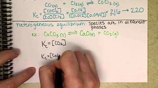 Chem162 Writing Equilibrium Constant Expressions Heterogeneous Equilibrium 142 [upl. by Besse]