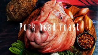 പോർക്ക്‌ തല roast roasted pork head best pork head roasted recipe Naveen job [upl. by Ayalahs]