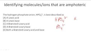 Identifying moleculesions that are amphoteric [upl. by Swagerty]