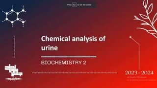 Chemical analysis of urine  Biochemistry 2  Sec 2 [upl. by Flosser]