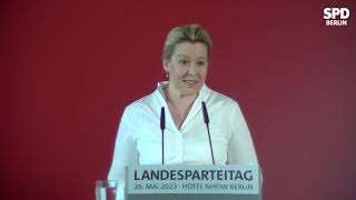 Franziska Giffey Landesparteitag I2023 [upl. by Matelda]