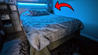 LED Lights on Your Bed Frame Jocisland Queen Bed Review [upl. by Sosthenna]