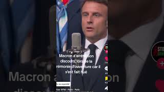 Emmanuel Macron arrête son discours lors de la cérémonie des JO car il sest fait huer [upl. by Kaasi543]