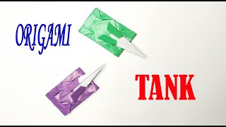 How to make a paper TANK without glue  Origami tank tutorial [upl. by Devaj]