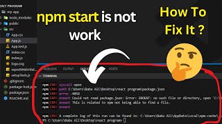 how to fix npm start error in react js [upl. by Brufsky]