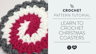 Learn to Crochet Christmas Coasters [upl. by Mauer]