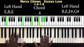 Mercy Chinwo EXCESS LOVE Piano Chords For Beginnners [upl. by Mackey]