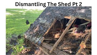 Dismantling The Shed Part 2  diy diyproject outdoors [upl. by Nalyac348]