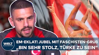 EM 2024 Skandal in Leipzig quotSehr stolz Türke zu seinquot Demiral feiert mit rechtsextremem Wolfsgruß [upl. by Oniram]