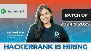 HackerRank is Hiring for batch 2024 and 2025  Off Campus Placement Update [upl. by Canotas]