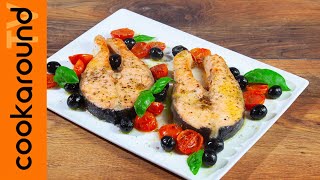 Salmone al forno con pomodorini e olive [upl. by Gnaoh]