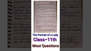 the Portrait of a Lady chapter class 11th most important questions answers [upl. by Minica]