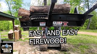 Splitting Firewood the Easy Way  Viewers Questions Answered on the Halverson 120 Processor [upl. by Malvia]