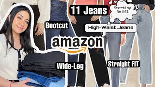 HUGE Amazon HighWaist Jeans HaulStarting Rs 567Bootcut Wide leg amp Straight FIT JeansRenigraphy [upl. by Mainis]