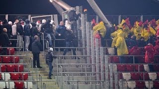 HooligansLegia attack sector with Jagiellonia fans 02032014 HD [upl. by Anilad162]