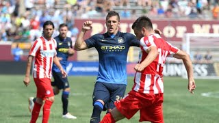 Amazing goal Stevan Jovetic against Olympiacos [upl. by Nydnarb]