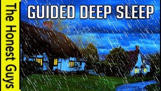 GUIDED SLEEP MEDITATION STORY The Autumn Cottage With Gentle Rain Wind amp Fire Sounds [upl. by Maude]