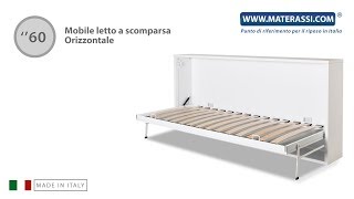 Mobile letto Singolo orizzontale trasformabile a scomparsa Letto a parete Letto a muro Singolo [upl. by Attaynik]