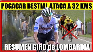 RESUMEN GIRO de LOMBARDIA 2023 POGACAR ROMPE a Richard CARAPAZ ROGLIC y REMCO [upl. by Sneed305]