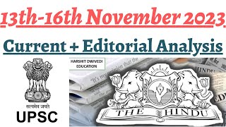 13141516th November 2023 The Hindu Editorial AnalysisDaily General Awareness by Harshit Dwivedi [upl. by Maire]