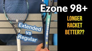 Yonex Ezone 98 vs standard  Should you switch to a longer racket Tennis racquet review [upl. by Caryl526]