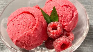 Glace à la framboise recette facile  Raspberry ice cream healthy  Easy recipe [upl. by Nomihs]