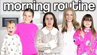 Our Family’s CRAZY New Morning Routine 4 Kids  Family Fizz [upl. by Nehtiek]