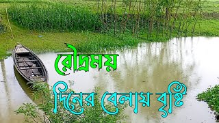 রৌদ্রময় দিনের বেলায় বৃষ্টি  আল্লাহর কুদরতি বৃষ্টি  Roni village life 2024​ [upl. by Glenden169]