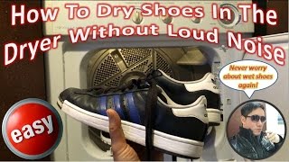 How To Dry Shoes In The Dryer Without Loud Noise 👟  The Ultimate Lifehack [upl. by Atinauj234]