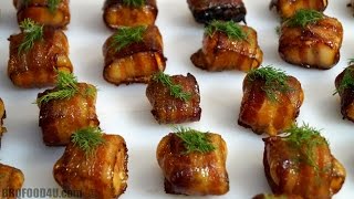 Smoked Bacon Salmon Bite Recipe  BBQFOOD4U [upl. by Marcy]