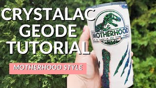 Step by Step Geode Tumbler Tutorial using Crystalac Brite Tone  Motherhood Jurassic Park Tumbler [upl. by Nyleak739]