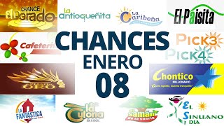 Resultados del Chance del Lunes 8 de Enero de 2024 Loterias 😱🤑💰💵 [upl. by Leanard]