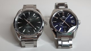 Omega Aqua Terra Vs Grand Seiko SBGA375 44GS [upl. by Martreb]