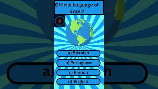 Official language of Brazil shorts quiz geography [upl. by Tudela]