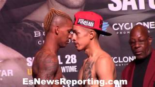 FACE OFF Ledaun Barthelemy vs Jesus Aguinaga  esnews Boxing [upl. by Thadeus]