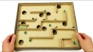 How to Make a Board Game Marble Labyrinth from Cardboard  Amazing Game [upl. by Llimaj849]