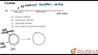 A plasmolysed cell can be deplasmolysed by placing it in [upl. by Hak]