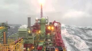 FPSO BW Athena  Huge high sea storm [upl. by Suiluj]