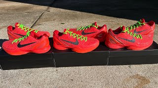 Nike Kobe 6 Protro Reverse Grinch Replica Godkiller H12 VS S2 VS Retail UPDATED [upl. by Camp]