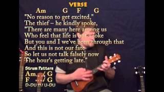 All Along The Watchtower  Ukulele Cover Lesson in Am with ChordsLyrics [upl. by Eoj]