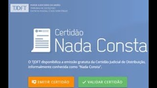 Emitindo Certidão NegativaNada Consta do TJDFT Tribunal de Justiça do DF e Território [upl. by Jordain]