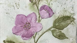 Painting roses on embossed 100 cottonpaper [upl. by Iturk]