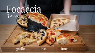 The perfect homemade Focaccia Bread with Poolish  Focaccia 3 ways [upl. by Sivia883]