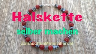 Halskette selber fädeln DIY  Kette mit Stahldraht anfertigen  Schmuck basteln  selber machen [upl. by Lewison]