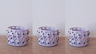 Most amazing DIY basket making out of newspapersNewspapers storage basket [upl. by William]